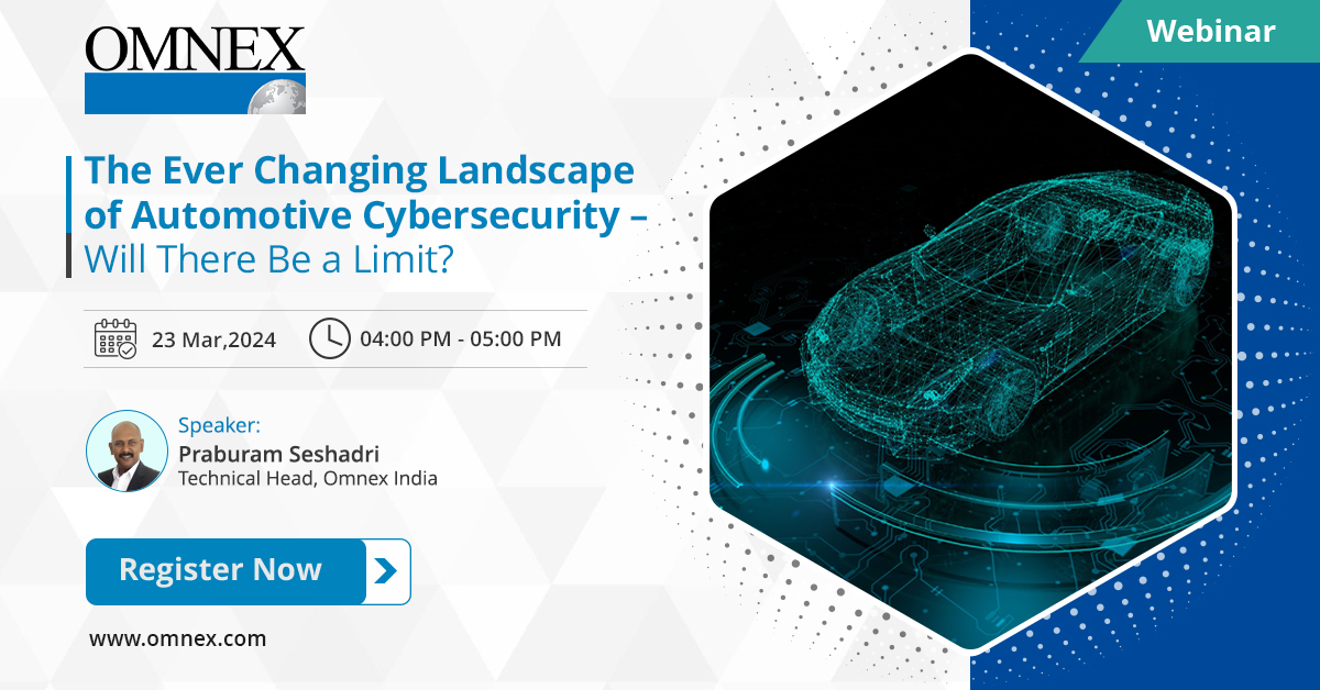 𝐎𝐦𝐧𝐞𝐱 𝐖𝐞𝐛𝐢𝐧𝐚𝐫 𝐀𝐥𝐞𝐫𝐭: The Ever Changing Landscape of Automotive Cybersecurity – Will There Be a Limit?
𝐃𝐚𝐭𝐞 & 𝐓𝐢𝐦𝐞: Mar 23, 2024 04:00 PM IST
𝐑𝐞𝐠𝐢𝐬𝐭𝐫𝐚𝐭𝐢𝐨𝐧 𝐋𝐢𝐧𝐤: hubs.li/Q02lLxMy0

#OmnexEvents #AutoCybersecurity
