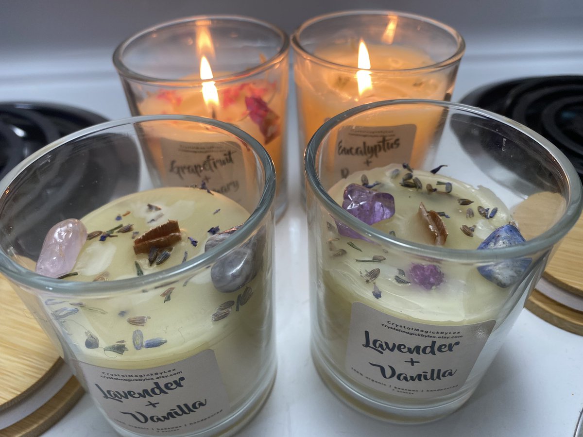 LavenderAltarCo's tweet photo. whether you're seeking relaxation, focus, or simply a touch of magic in your life, our collection of organic candles and crystals has something for everyone. elevate your space and elevate your spirit with our candles and crystals today! ✨🔮🌿

https://t.co/lttOrww4xN https://t.co/dD7nIvaZzB