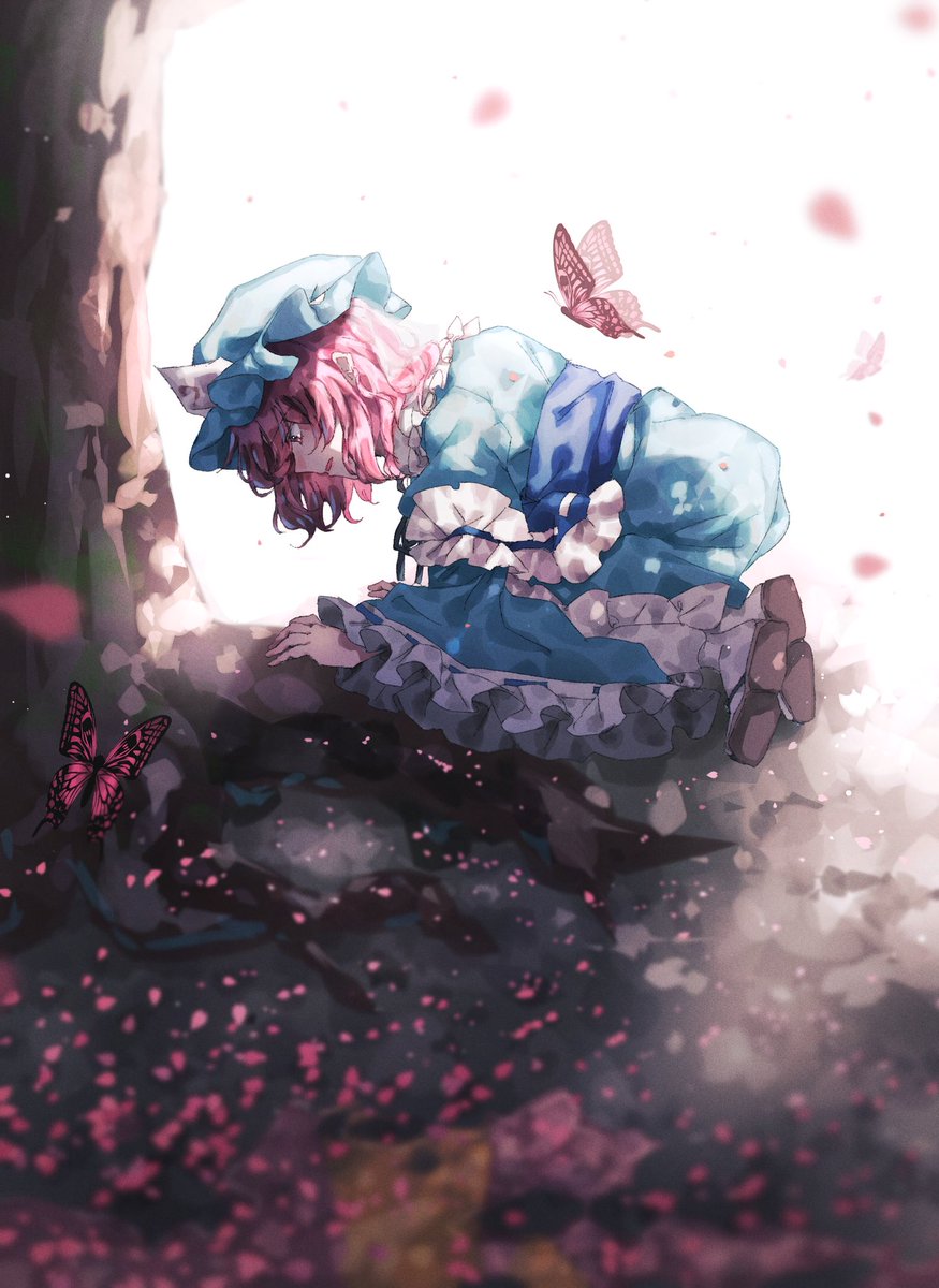 西行寺幽々子 「桜の下に眠る何者か 」|露路しぐれ@skeb募集中のイラスト