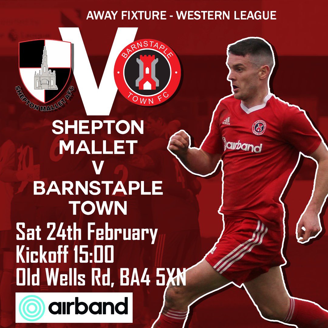 Official_BTFC's tweet photo. Next up..

Shepton Mallet (A)

🏆 Toolstation Western Premier

This Saturday we travel to Somerset on the hunt for 3 points.

We have a sold out Fun Bus full of supporters for this one, your support is always much appreciated 👏 

#UpTheBarum https://t.co/zl7R0b3xS4