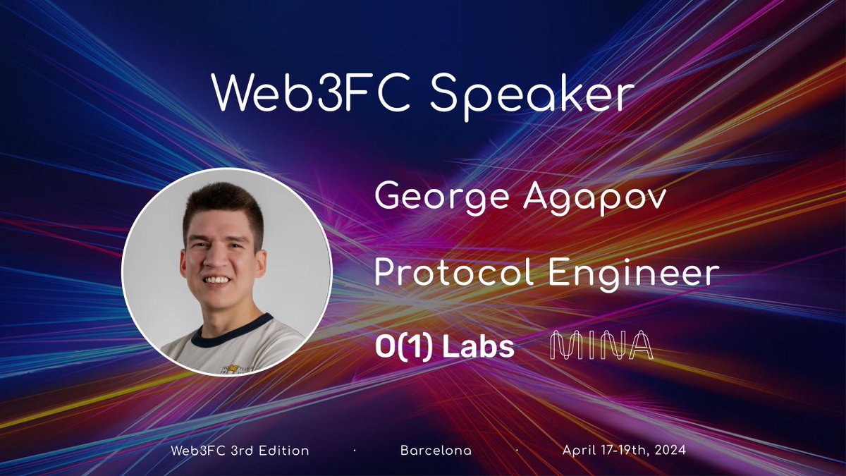 Speaker of Web3FC 🎙

George Agapov, Protocol Engineer at <a href="/o1_labs/">o1Labs (httpz)</a> and @minaprotocol