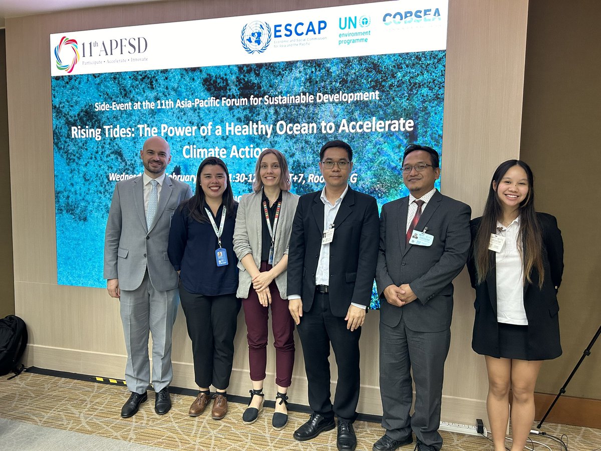 Our ocean is the hero of climate action! COBSEA and @UNESCAP hosted a discussion on the role healthy marine and coastal ecosystems can play to store carbon and protect communities from #climate impacts at #APFSD11 #healthyoceans 🌊🪸