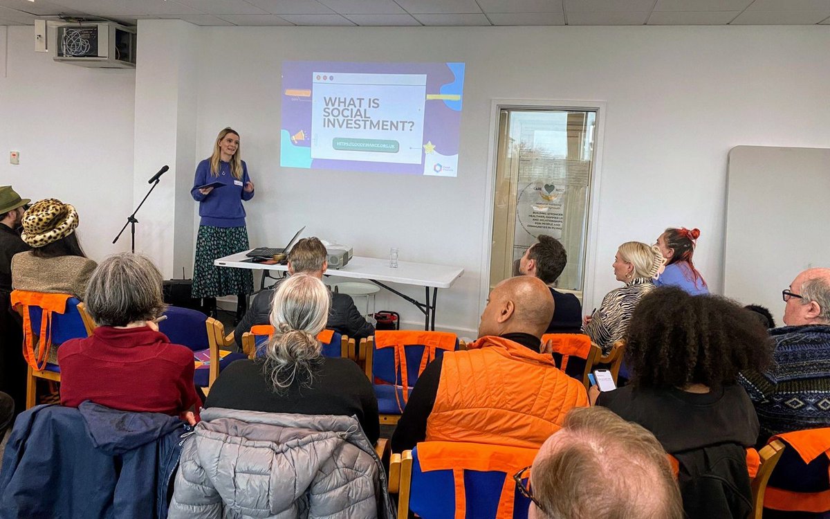 Plymouth was ready for us! Our event with @PlymSocEnt has started with Annie from @GoodFinanceUK explaining social investment to the capacity crowd.