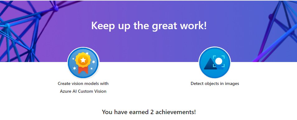 AnnaDyagileva1's tweet image. Yay! I earned my &quot;Create #visionmodels with #AzureAI #CustomVision&quot; trophy and &quot;Detect objects in images&quot;! I’m so proud to be celebrating this achievement thanks to #MicrosoftLearn journey!

#MIEExpert #teachersloveEDU #MIETrainer #MicrosoftEDU #ArtificialIntelligence @Azure #MIE