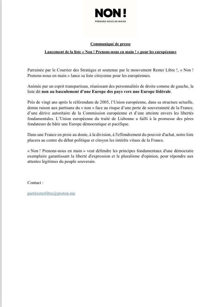 NON ! Prenons-Nous En Mains tweet media