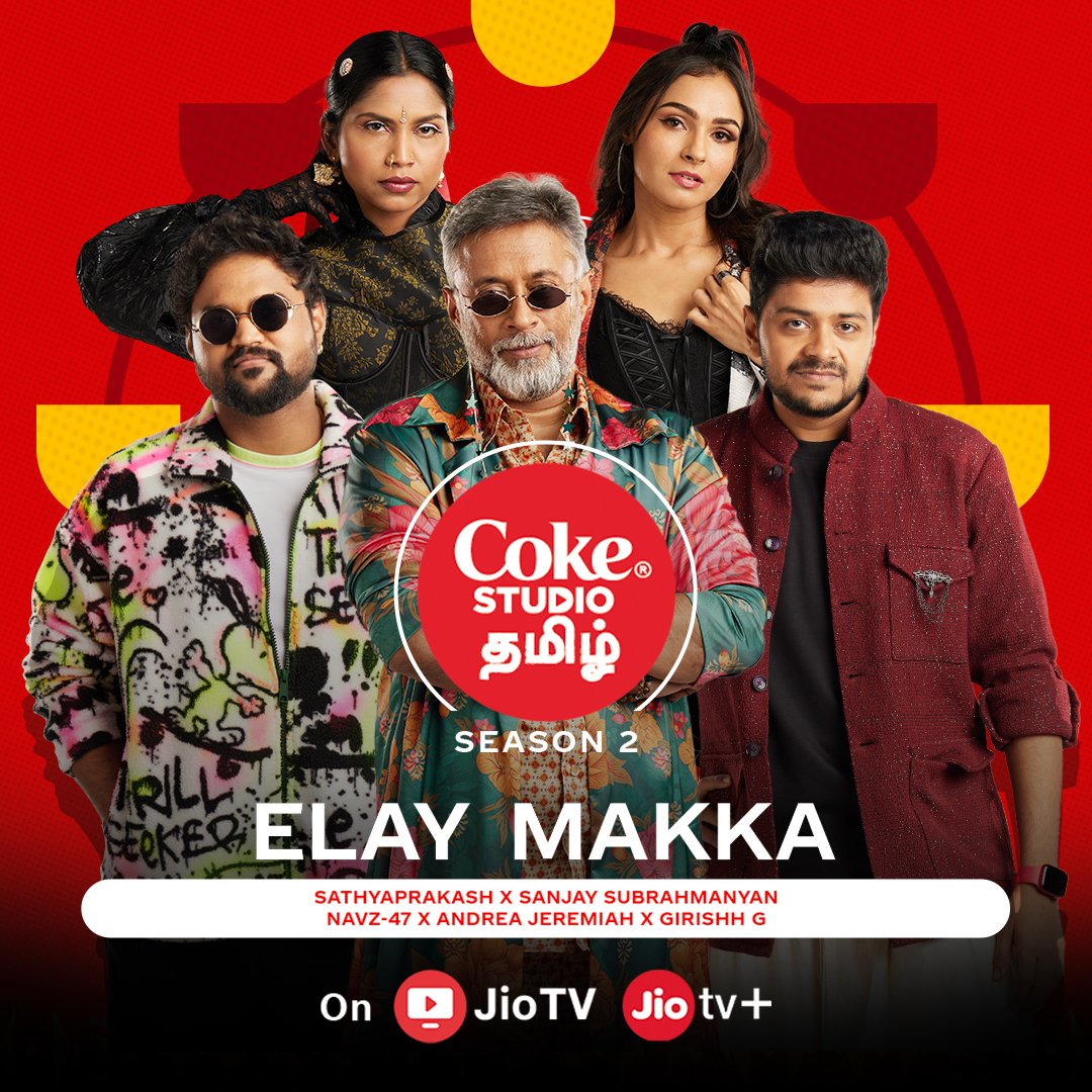 JioTV+ (@jiotvplus) on Twitter photo Through the ups and downs, it’s the little moments that make life special, and Elay Makka is all about those moments! 😍🎶
Listen to this song now on <a href="/CokeStudioTamil/">Coke Studio Tamil</a> | JioTV+ 📺
<a href="/dsathyaprakash/">Sathyaprakash D</a> <a href="/ggirishh/">Girishh Gopalakrishnan</a> <a href="/andrea_jeremiah/">Andrea Jeremiah</a> <a href="/sanjaysub/">Sanjay Subrahmanyan</a> #Navz_47 #CokeStudioTamil #ElayMakka Through the ups and downs, it’s the little moments that make life special, and Elay Makka is all about those moments! 😍🎶
Listen to this song now on <a href="/CokeStudioTamil/">Coke Studio Tamil</a> | JioTV+ 📺
<a href="/dsathyaprakash/">Sathyaprakash D</a> <a href="/ggirishh/">Girishh Gopalakrishnan</a> <a href="/andrea_jeremiah/">Andrea Jeremiah</a> <a href="/sanjaysub/">Sanjay Subrahmanyan</a> #Navz_47 #CokeStudioTamil #ElayMakka