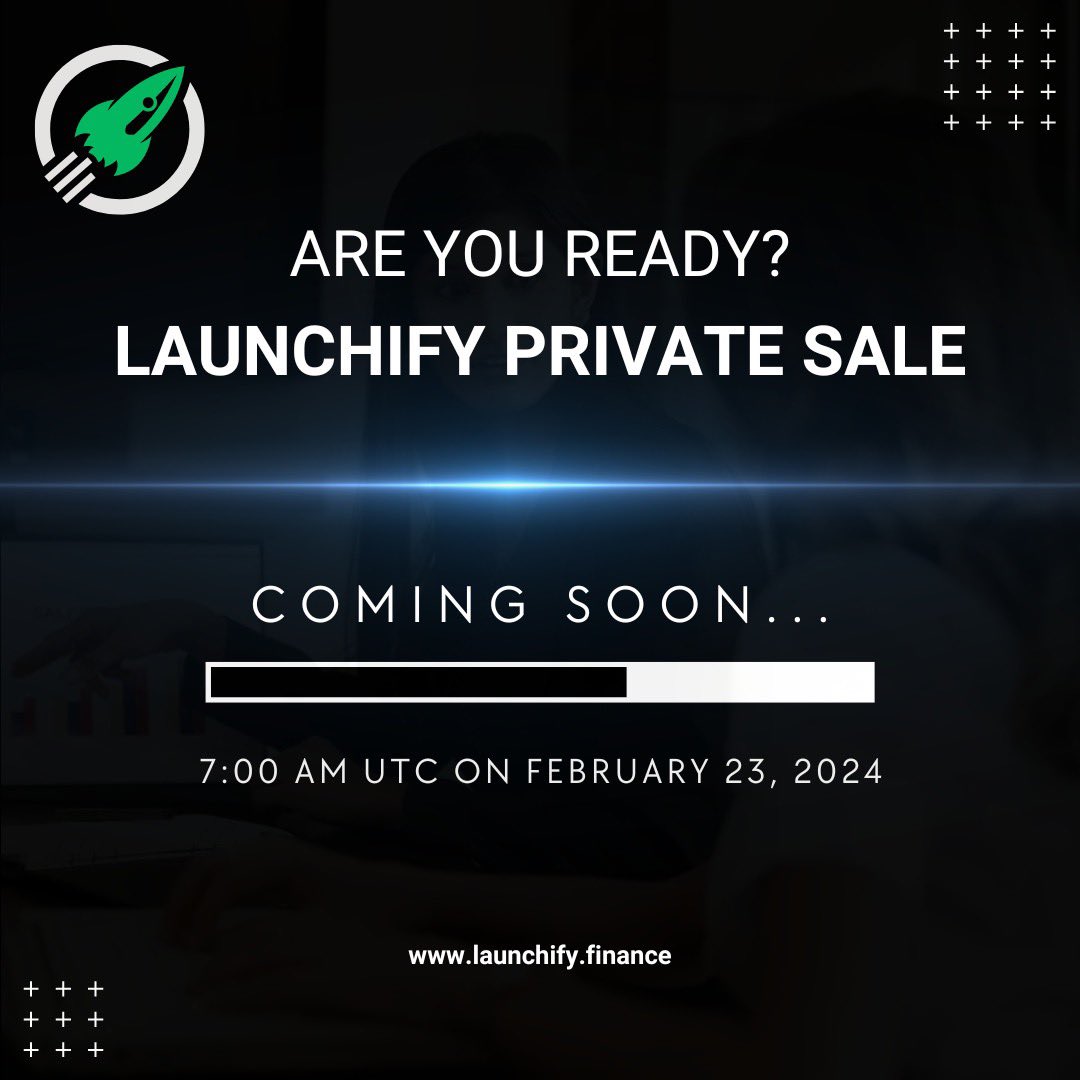 Dear Launchify Community,

We are pleased to announce the official opening of the Private Sale.
Time: 7:00 AM UTC on February 23, 2024.

Community members can follow the official link on Launchify's homepage: launchify.finance/private-sale

Private Sale Details:
Hardcap: 5M LIF
Price: