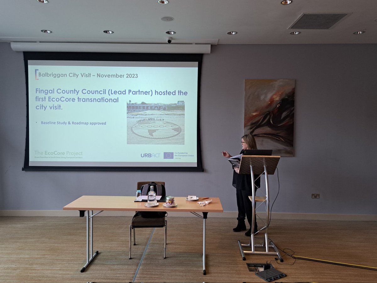 Aoifeps1's tweet photo. ULG Co-ordinator Aine Donlon-Kavanagh @Fingalcoco presenting progress on the @URBACT_Ecocore project to Irish @URBACT_IE networks today @URBACT @eclane08 @WesselBaden @OurBalbriggan https://t.co/48O2To4gRS