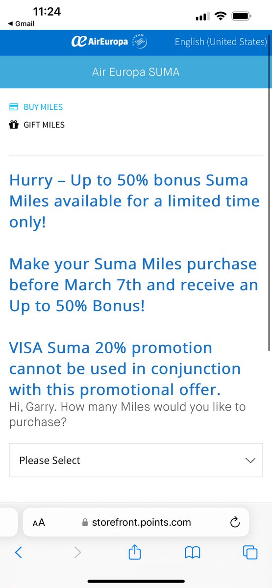 Garry_Punter's tweet photo. @AirEuropa - does the air miles ever expire? I am thinking of buying air miles for the 50% offer but wanted to know if I need to use them by a date https://t.co/borDAyHYoD