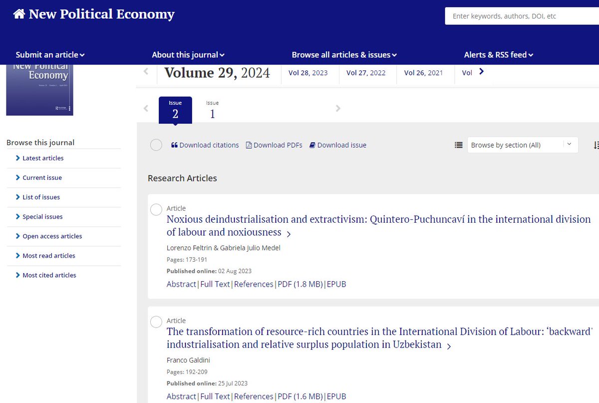 This article, co-authored with @GabrielaJulioM, on Chilean copper, working-class ecology, the international division of labour and noxiousness, and the 'green' transition is now part of the current issue of @NPEjournal. In great company with @el_fra_ngo! tandfonline.com/doi/full/10.10…