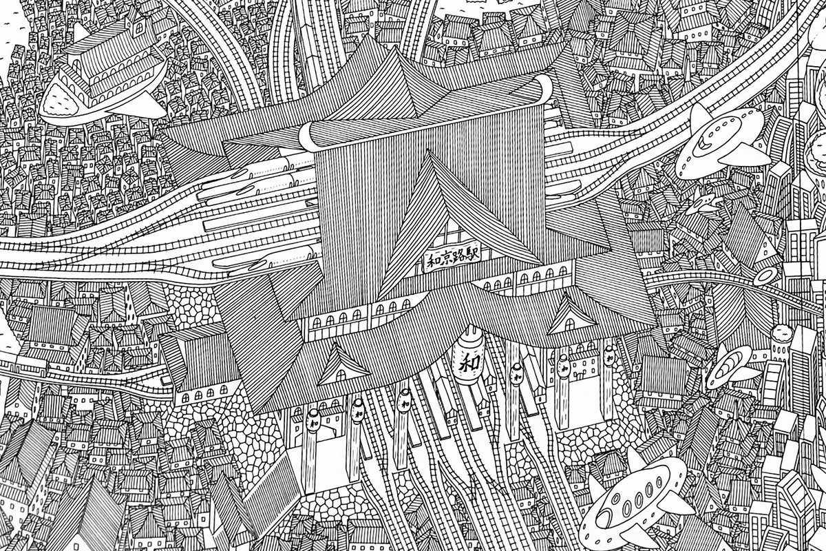 和風なターミナル駅も沢山描きました✍🏻
お城の中が駅になっていたりします👀 