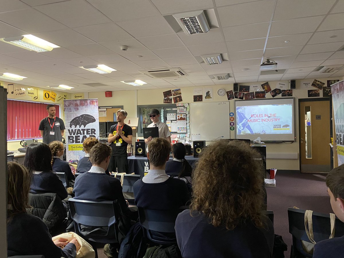 Now it’s the turn of <a href="/AHSYork/">Archbishop Holgate's</a> year 10 students. Getting to know the careers in the music industry <a href="/WaterBear_HE/">WaterBear The College Of Music</a> #inspiring #musiced
