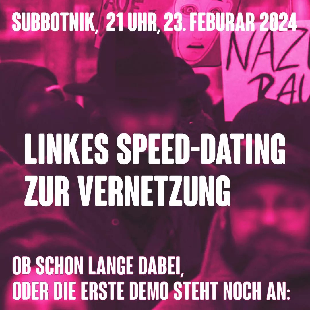 📣Zeit für Vernetzung!

Super viele Menschen gehen gerade auf die Straße. Dabei wird immer wieder betont, wie wichtig es ist sich auch außerhalb von Demonstrationen zu beteiligen.