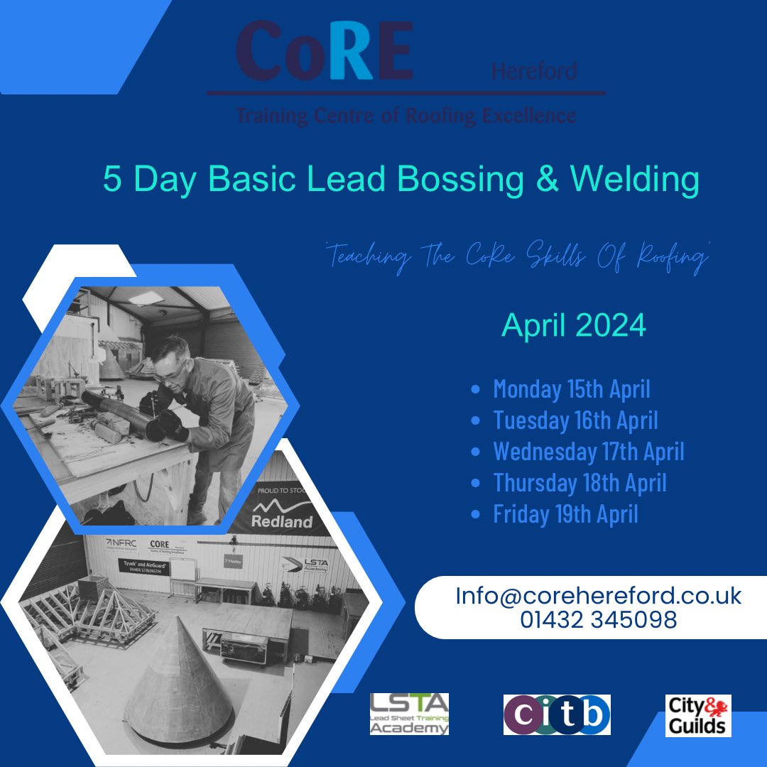 April - 5 Day Lead Bossing &amp; Welding Course

Get in touch for more information or to book a place on the course #upskilling #training #trainingcentre #centreofexcellence #lead #leadwelding #leadbossing