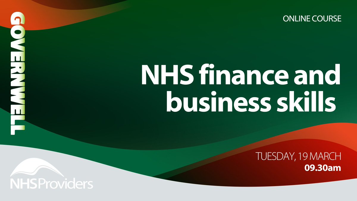 Calling all #NHS governors looking to improve their knowledge 👀 Join our #GovernWell course this March to improve your understanding of provider's finances and their business operations within the context of the governor role. Book now ➡️ bit.ly/3vMOtg1