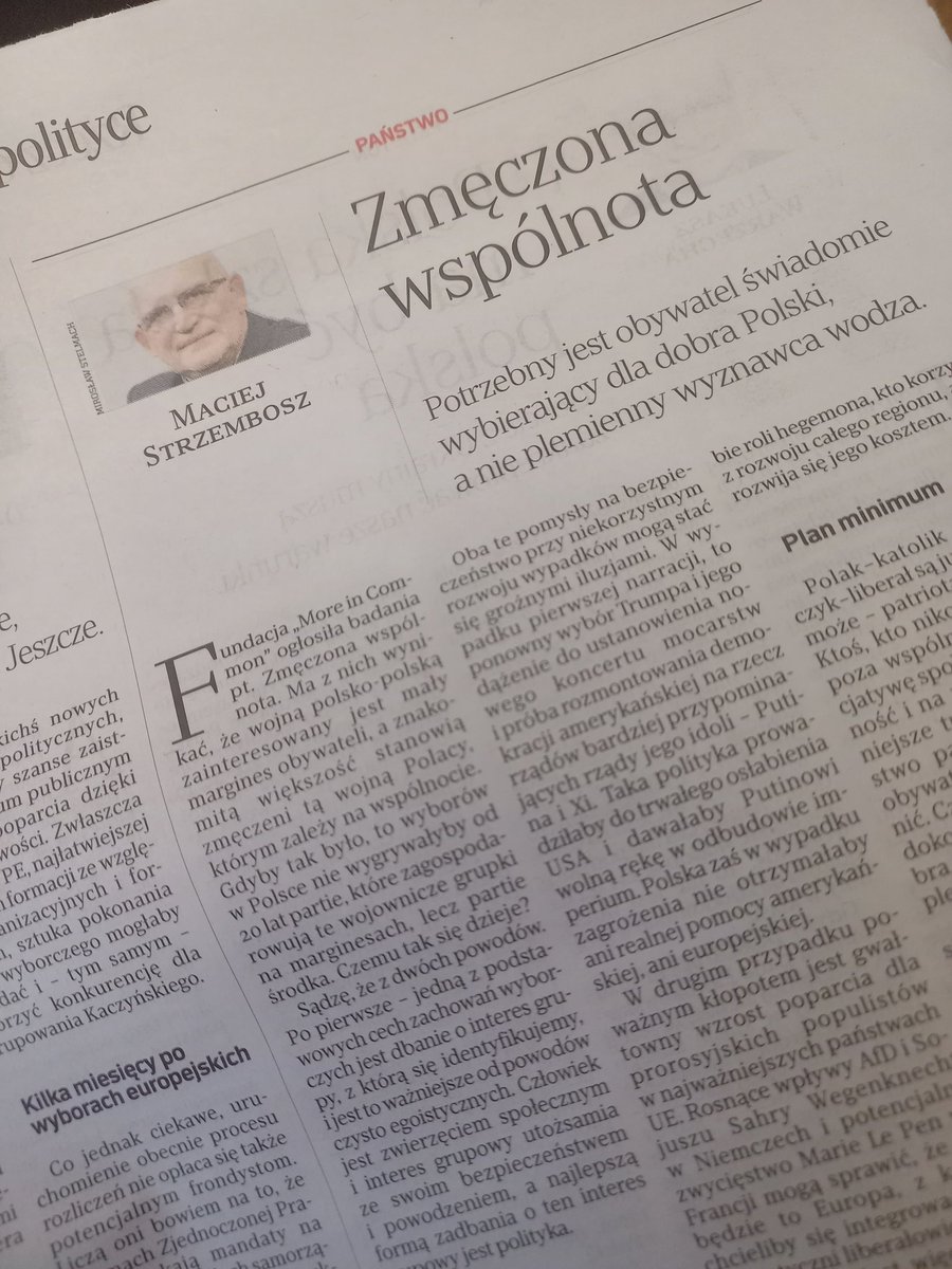 A_Traczyk's tweet photo. O naszym raporcie "Zmęczona wspólnota" w Rzepie i Wyborczej. W Wyborczej Wojciech Orliński pochlebnie, w Rzepie krytycznie - Maciej Strzembosz kwestionuje nasze 7 segmentów, a za kluczowy podział uważa ten między Polakami-katolikami i Europejczykami-liberalami. A Wy jak sądzicie? https://t.co/vQvjJN5jWh