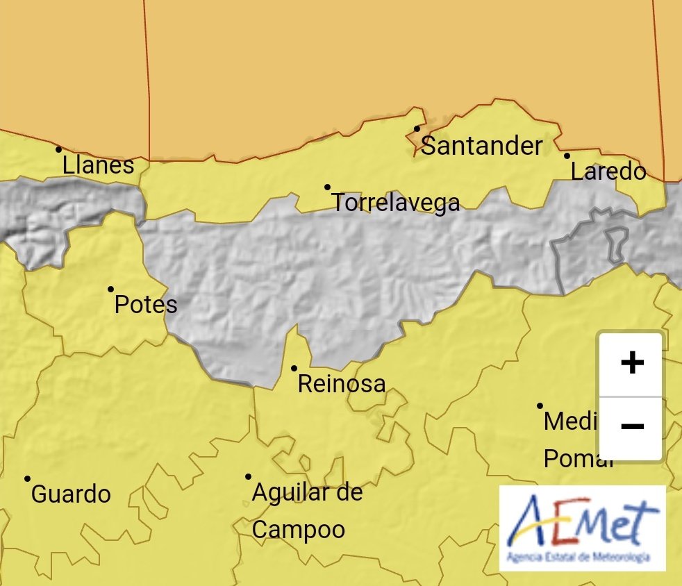 🟠 #Cantabria estará jueves y viernes en aviso NARANJA por COSTEROS

🟡 Mañana se activará también el aviso AMARILLO por VIENTO en el litoral, #Liébana y la Cantabria del Ebro

ℹ️ Os dejamos información detallada 👉🏻 acortar.link/yjm1sH