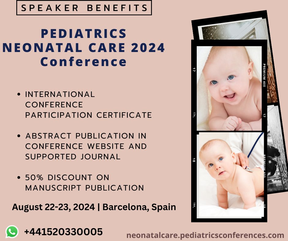 We are gearing up for our upcoming #PediatricsNeonatalCare2024 #Conference where u can get a chance to share & gain new knowledge in the field of #Pediatrics #Neonatology & #Primarycare. More: neonatalcare.pediatricsconferences.com/abstract-submi……  #doctors #hospitals #healthcareindustry #PNC2024