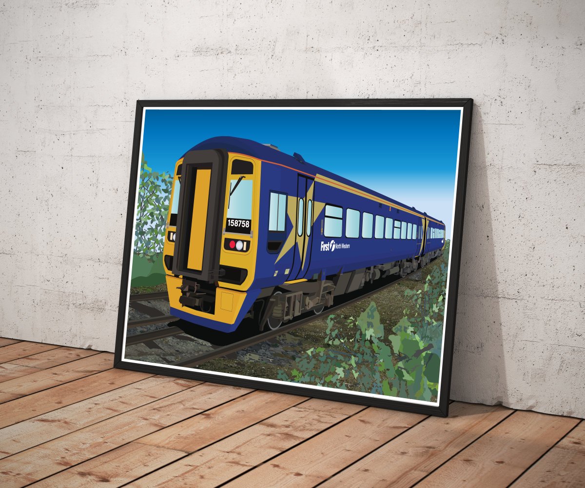 InnerFrameUK's tweet image. New release day! The class 158 is now available in three liveries and like all of our transport prints, comes with a free option to personalise

#ukrailscene #railways #class158