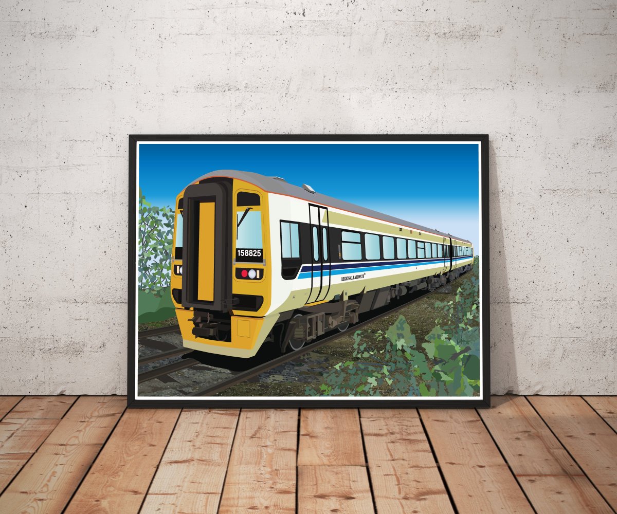 InnerFrameUK's tweet image. New release day! The class 158 is now available in three liveries and like all of our transport prints, comes with a free option to personalise

#ukrailscene #railways #class158