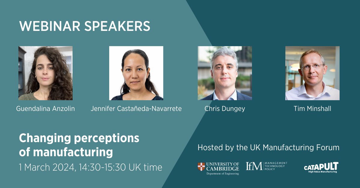 Perceptions of #manufacturing - How does the UK measure up? Join Guendalina, Jennifer, Chris and Tim online this Friday as we answer this question by presenting findings from a recent @InterActNetw0rk project 🔎 Register online ➡️ us02web.zoom.us/webinar/regist…