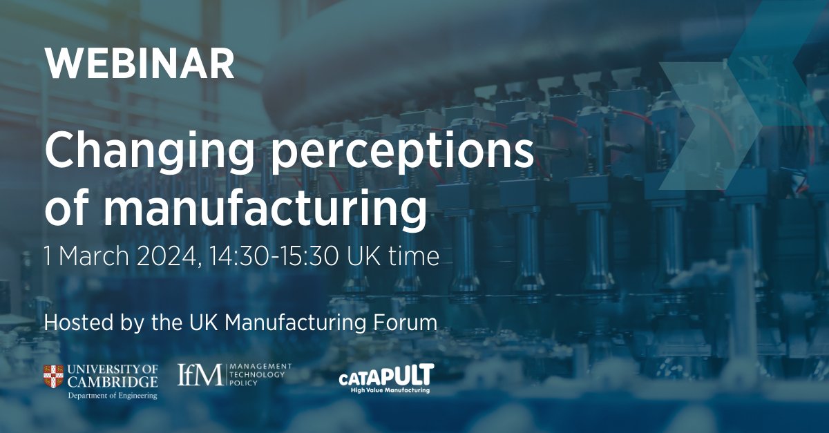 It's not too late to join us online this afternoon for our Friday webinar: Changing perceptions of #manufacturing 🏭 ➡️Register here to get the joining link: us02web.zoom.us/webinar/regist… We hope to see you there! #UKmfg #UKmanfuacturing