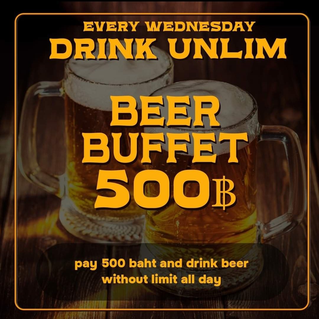 🇹🇭  🍺 500 Thai baht is about US$14.  That's right; all the tasty craft beer you can drink for only $14. 

#beer #craftbeer #beertime #beerlovers #beerporn #beerstagram #beerlife #craftbeerlover #buffet #AllYouCanDrink #BeerBuffet #PartyTime #GetDrunk #Thailand #ThaiLife #cheers