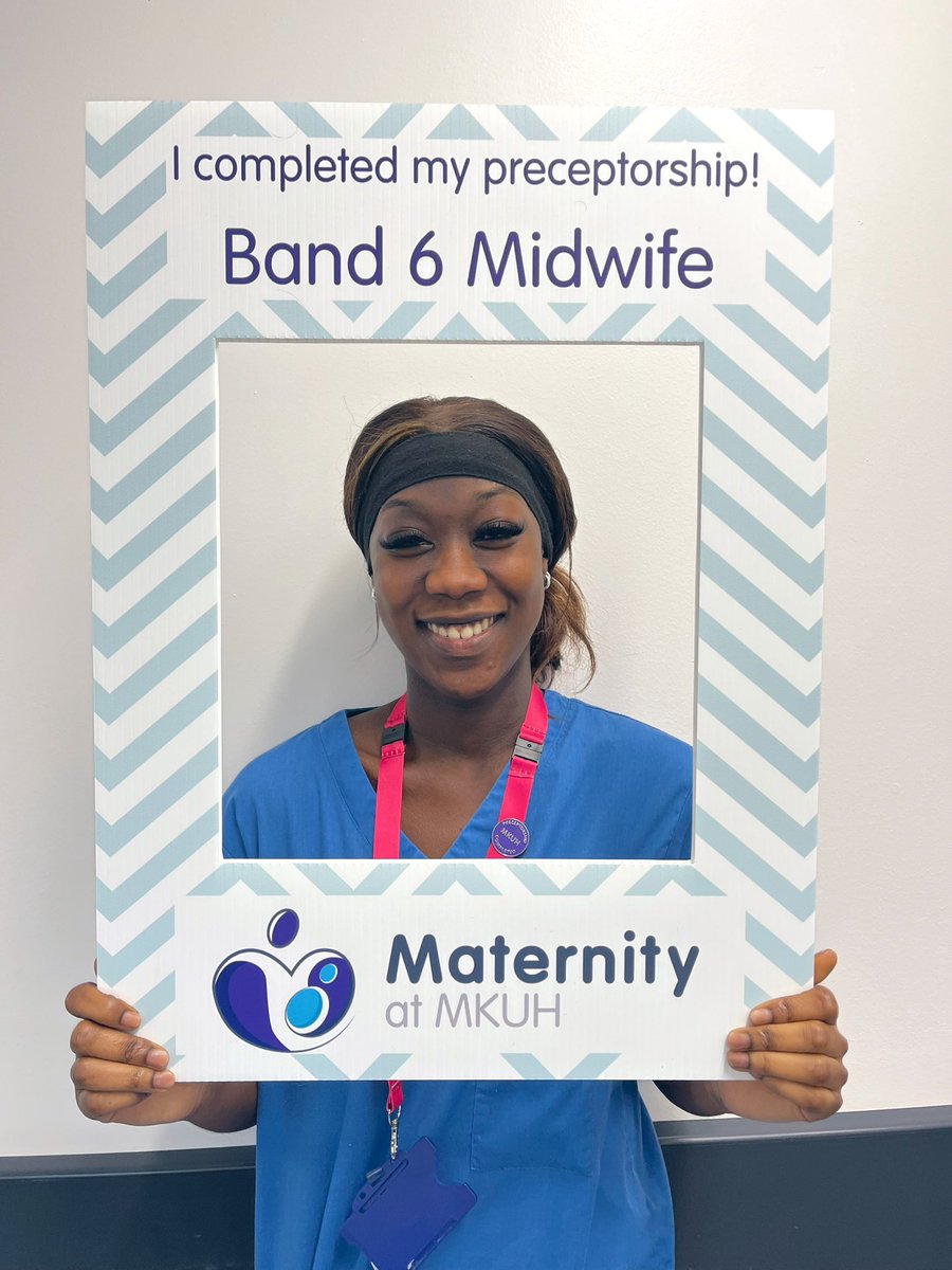 So proud of the wonderful Harriet who completed her #preceptorship @MKHospital and is now a band 6 #NHSmidwife 🎉 Harriet has absolutely smashed this year and is such an asset to #TeamMKUH 🌟 Well done! 🎉🥰 #NHSretention