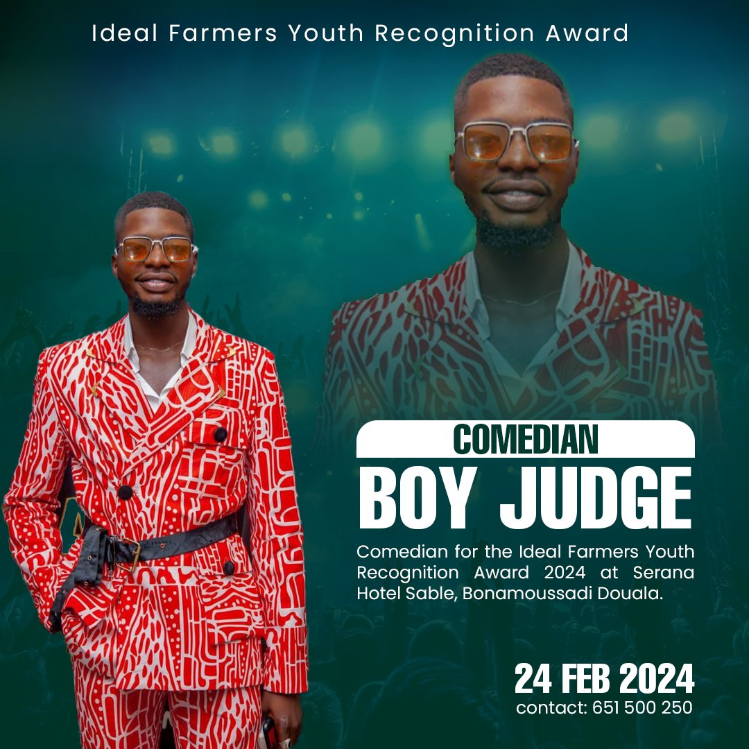 IFYRA24's tweet photo. Comedian for the night!

😊BOY JUDGE😊

24 FEB 2024
Serena Hotel Sable
Bonamoussadi - Douala

Get your ticket at: 

https://t.co/0apR6EHQpP

#IFYRA24 #DXFCvsFXFC #Comedy https://t.co/eHshUJMLip