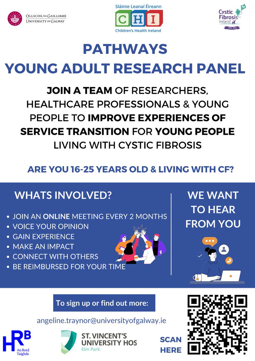 Angeline Traynor (@angelinetraynor) on Twitter photo Are you a person with CF, age 16-25? We need to hear from you. What are the most important issues to you? Join our Youth Advisory Panel and shape research aiming to improve quality of life for PWCF. @Galway_Psychol <a href="/caroline_heary/">Dr. Caroline Heary</a> <a href="/cf_ireland/">CF Ireland</a> Visit: psychologygalway.qualtrics.com/jfe/form/SV_eP… Are you a person with CF, age 16-25? We need to hear from you. What are the most important issues to you? Join our Youth Advisory Panel and shape research aiming to improve quality of life for PWCF. @Galway_Psychol <a href="/caroline_heary/">Dr. Caroline Heary</a> <a href="/cf_ireland/">CF Ireland</a> Visit: psychologygalway.qualtrics.com/jfe/form/SV_eP…