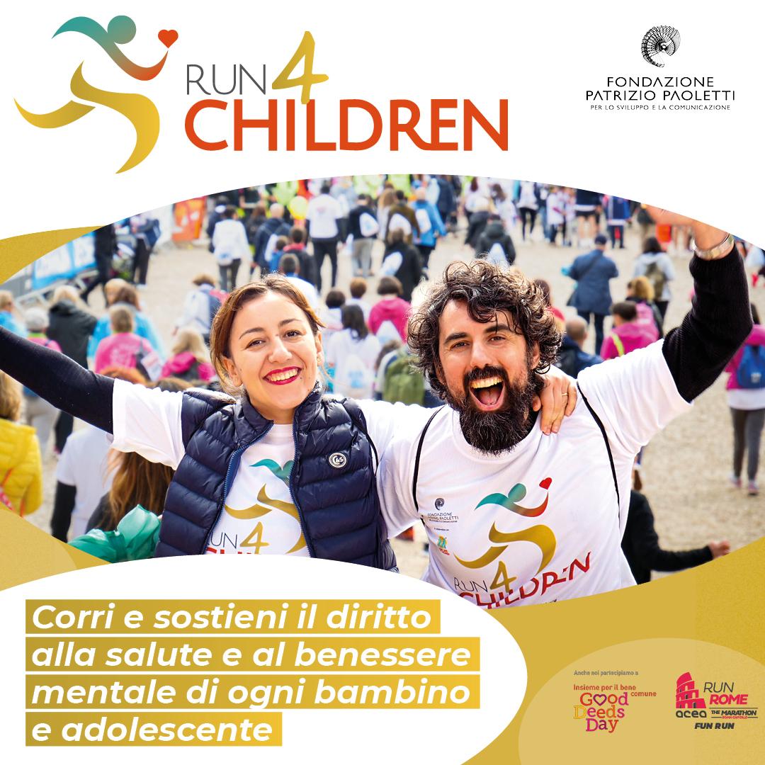 Paoletti_FND's tweet photo. Diventa runner solidale di Fondazione Patrizio Paoletti. e fai del bene a migliaia di bambini ed adolescenti in tutta Italia. Corri insieme a noi per sostenere il diritto alla salute e benessere mentale di ogni bambino ed adolescente👉https://t.co/9LOM3wIuR3
#salute #Run4Children https://t.co/qOxlMmTcYp