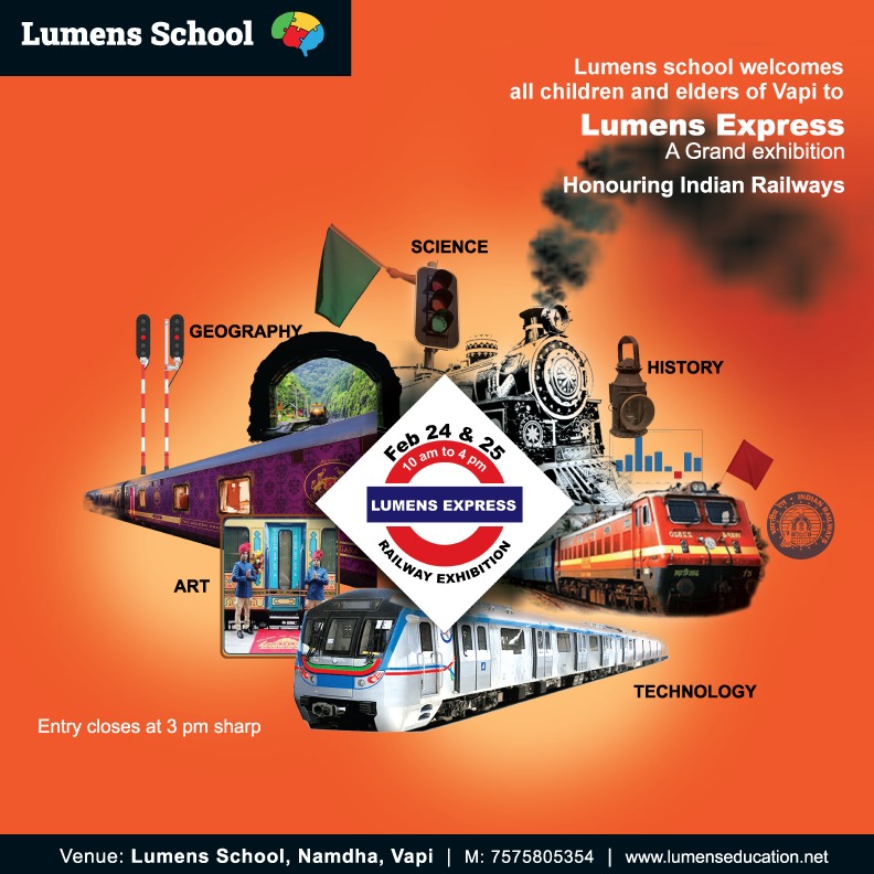 VasudevanMR's tweet photo. The promo video &amp; poster of the event
#lumenseducation #lumensvapi #lumenseducation #railway #exhibition #lumensexpress
2/2 https://t.co/5dkWtFG3I2