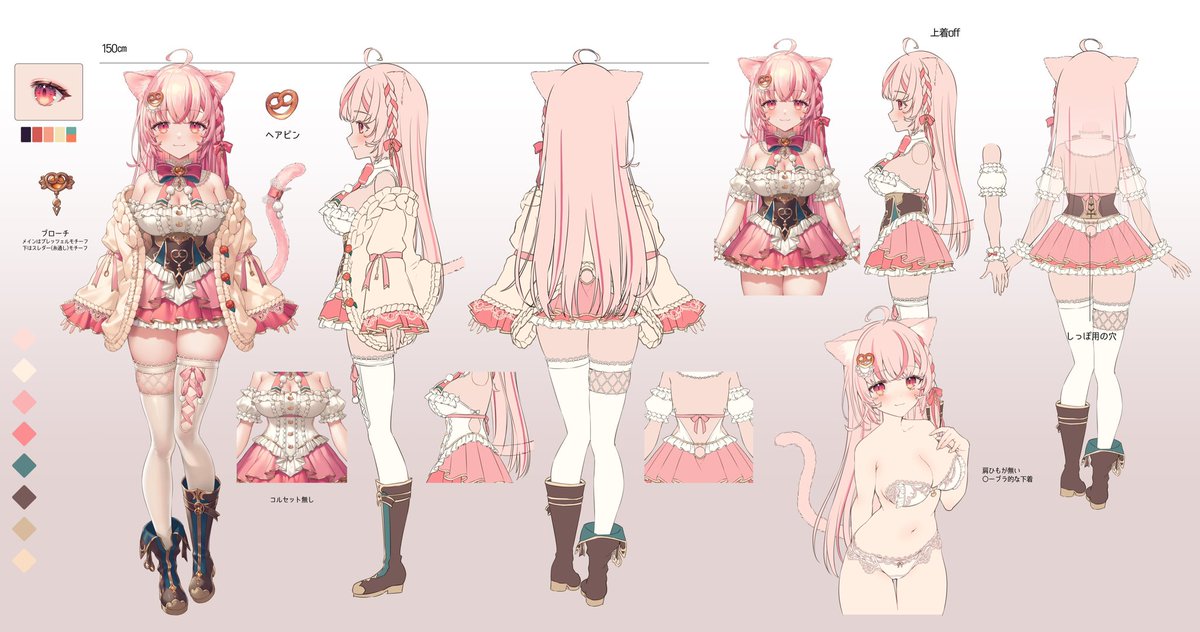 Vtuberの三面図が見たい 何がとは言いませんが、どきどきですね(՞ ܸ