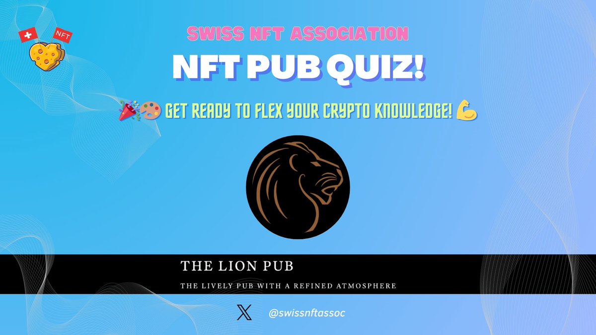 GM 🌞

How's your crypto knowledge? Ready to flex?💪​

Our February pub quiz is around the corner. 

Test your NFT, blockchain &amp; Web3 knowledge and win over CHF 100 in prizes 🏆

➡️Be ready for more updates

Don't miss out – RSVP now, link below FREE but limited spots🚀🔥💰