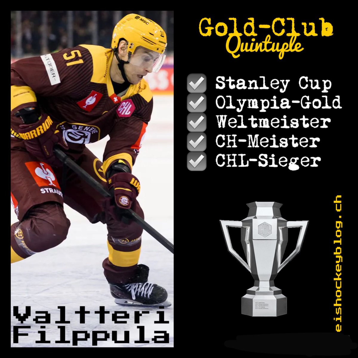 kr1blog's tweet photo. @officialgshc #filppula im #quintuplegoldclub 🏆🏆🏆🏆🏆 #ChampionsGoBeyond #CHLFinal #CHLFinal2024 #FromGenevaToEuropeanFinal #EnsemvleToujours #gshc #eishockeyblog https://t.co/09CuyXQ5EI