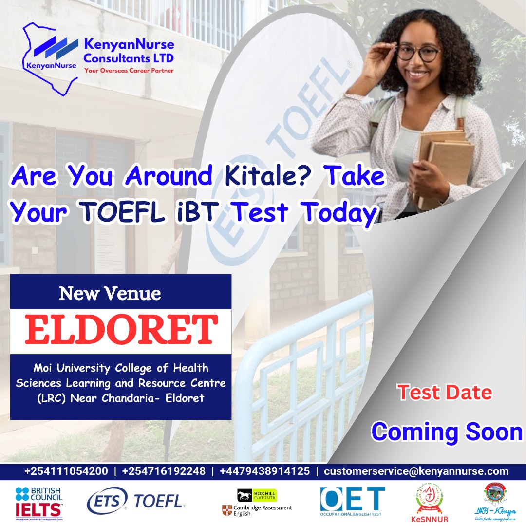 Do you know that you can now sit your TOEFL iBT Exam in Uasin Gishu County at Moi University, College of Health Sciences, Learning and Resource Centre (LRC), Eldoret. TOEFL iBT Exam Date: Coming Soon