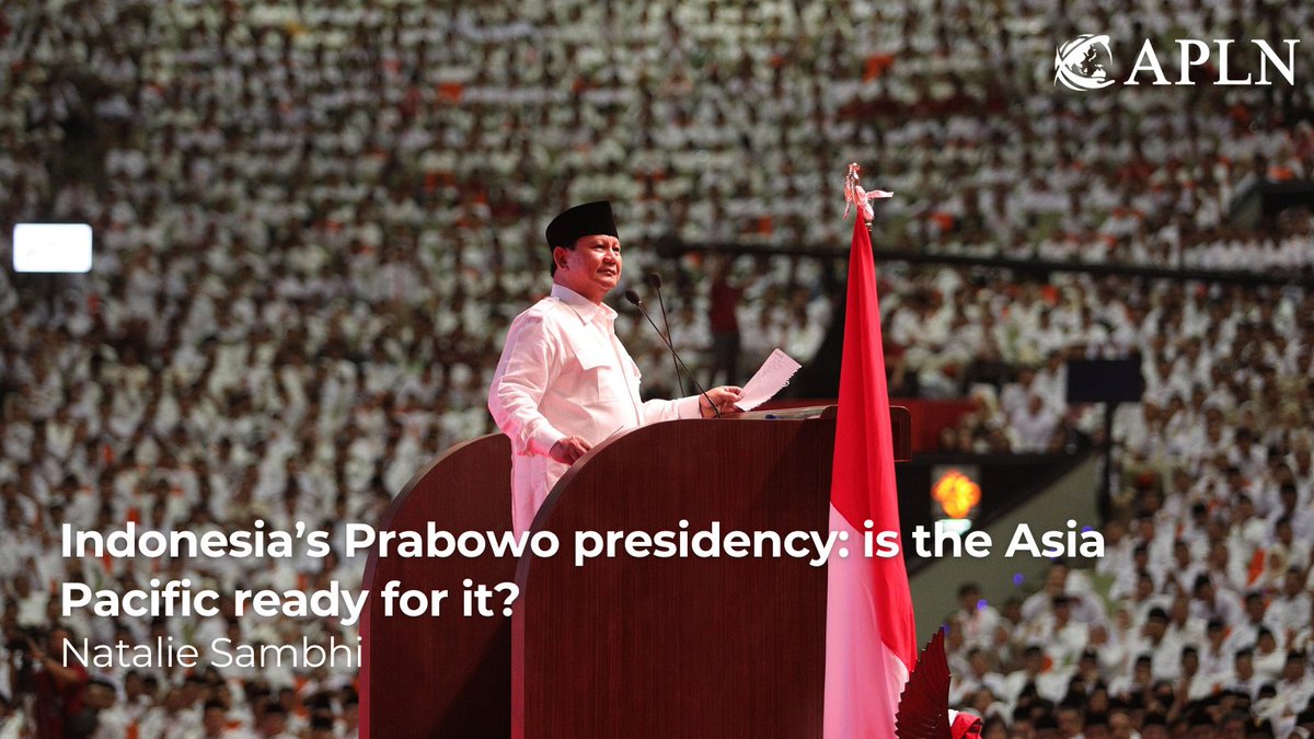 One week ago, Indonesia elected Prabowo Subianto as its new president. In a new commentary, Natalie Sambhi @SecurityScholar explains what we can expect from his presidency, including foreign policy plans and what Indonesia hopes to see in the Asia-Pacific. apln.network/analysis/comme…