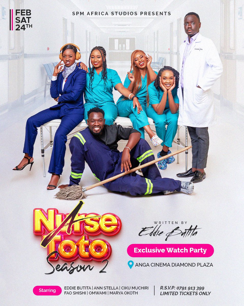 Straight from the Kitchen, ready to be served🔥🔥🔥🔥 'A Nurse Toto season 2 Watch Party' This saturday at the Anga cinema diamond plaza. Call for reservations. Dress Code any shade of Blue