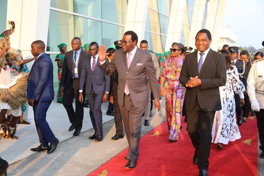 NBCDigitalNews's tweet photo. Zambia will observe two days of national mourning, February 24 and February 25, respectively, which are the memorial and burial services of the Namibian President, Dr. Hage Geingob.

This was announced by Zambia's Cabinet Secretary, Patrick Kangwa, in a media statement.

Additionally, all Zambian flags will fly at half-mast for five days, starting on the 21st of February.

Kangwa said President Hakainde Hichilema's directives are a mark of respect for the late President Geingob.

Report: Blanche Goreses
Photo: Namibian Presidency

#NBCNews #nbcdigitalnews #nbcDSTV282 #nbcGOtv20 #nbcPlusApp