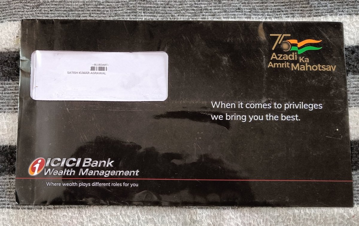 iSatishAgarwal's tweet photo. ICICI Wealth MC World Debit Card 💳

🌟Arrived few days back
🌟In Wealth Management Envelope
🌟Main benefit for me: NIL annual fee 😅
🌟Upgraded without any effort from my side 😁

✔️Posting just for update

#dcgeek #dcgeeks https://t.co/TY2vniA9TI