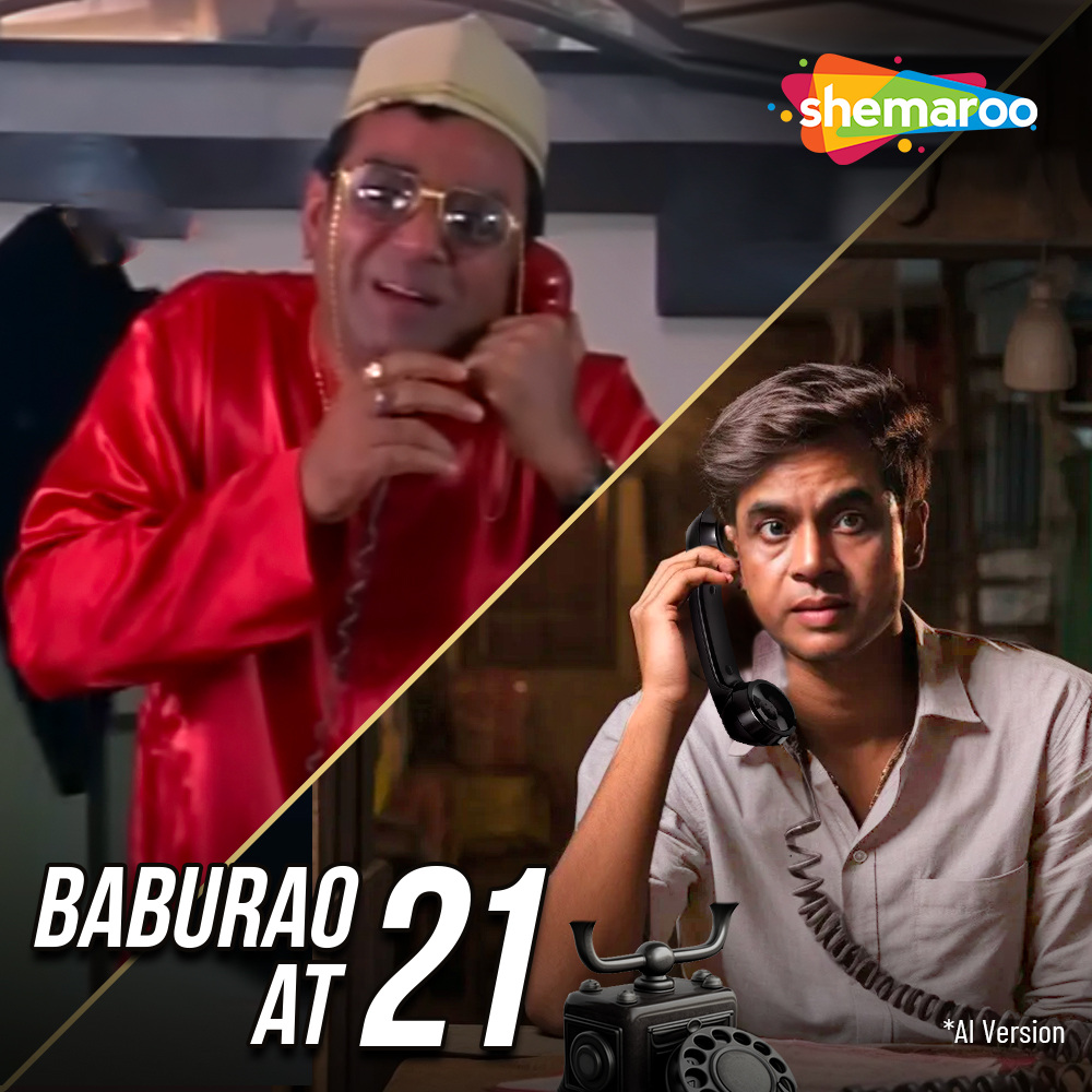 ShemarooEnt's tweet photo. When Baburao takes on the #MeAt21 trend, you know it's going to be cool! 🕰️😂

#ShemarooEnt #Baburao #PareshRawal #MeAt21 #Trend #Meme #AI https://t.co/0bcEM03orw