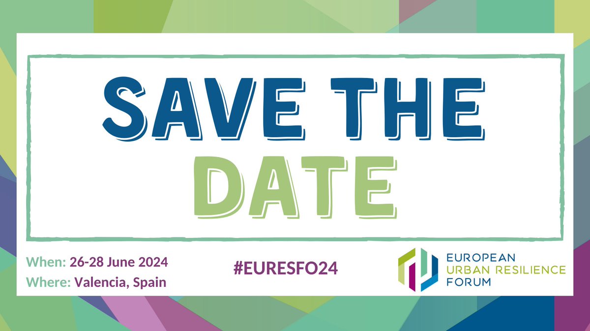 #EURESFO24 is coming!! What: Exchange platform to discuss strategies, initiatives & actions for #ClimateAdaptation & #UrbanResilience When: 26-28 June 2024 Where: Valencia, Spain Stay tuned for the registration opening in March!