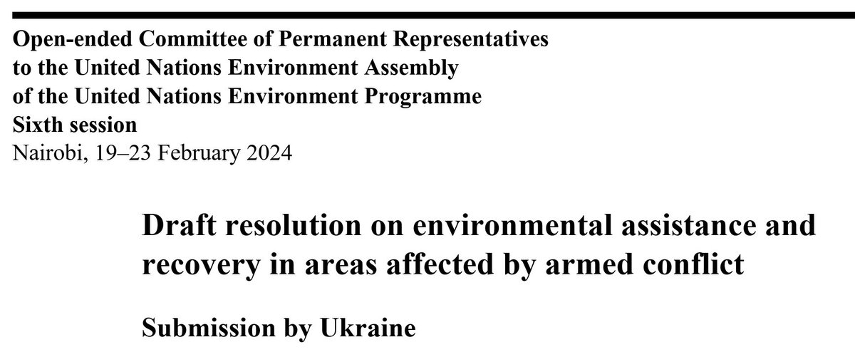 We're in Nairobi for the UN Environment Assembly - #UNEA6 - with @StavrosPantazo1, providing technical support to #Ukraine on the Assembly's third resolution on the environmental dimensions of conflicts. The negotiations look set to be an interesting journey...