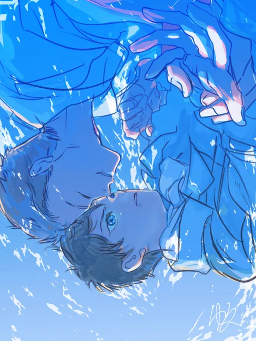 尾上先生の「蒼穹のローレライ」2/27にキャラ文庫さんから発売されますイラスト担当してます、特典グッズも作っていただいたのでよろしくお願いします。カバーの没ラフを添えます。 