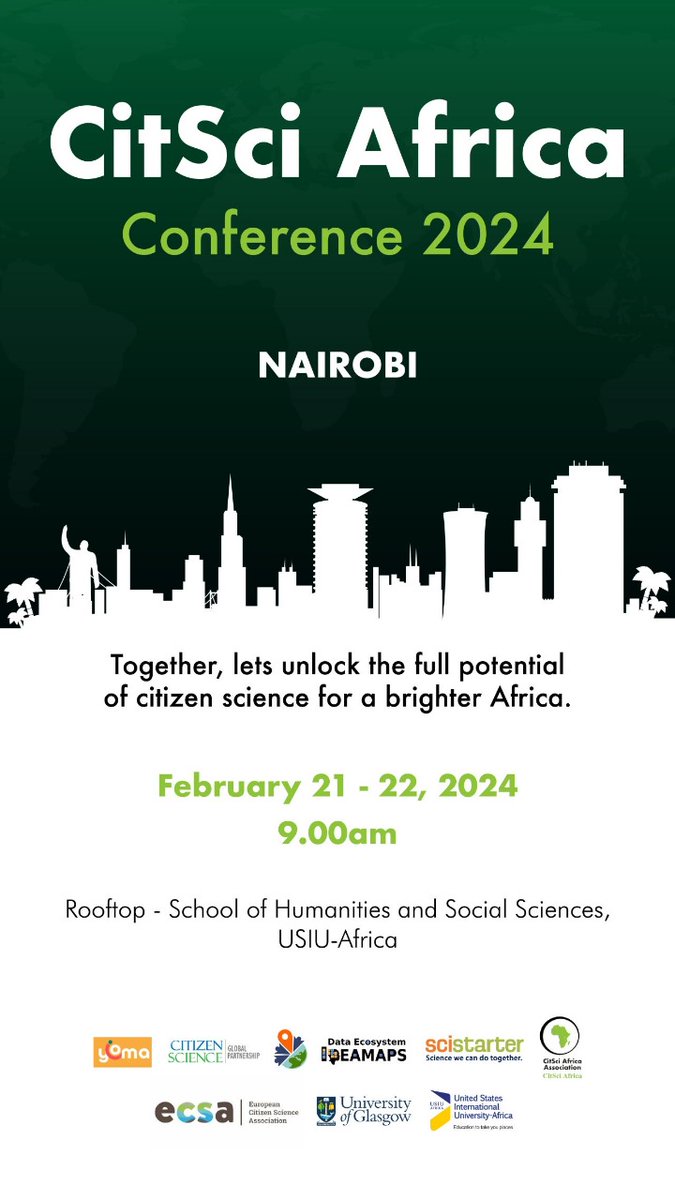 Inaugural conference
Citizen Science Africa
We have come a long way to actualize this
<a href="/ExperienceUSIU/">USIU-Africa</a>  <a href="/TechMusau/">Max Musau</a>  <a href="/domondi/">Dick Omondi</a> <a href="/jusronohk/">jkiplim</a> <a href="/EdithAmuhaya/">Edith Amuhaya</a>