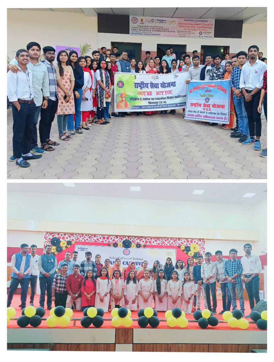 Nss_Sci_clg_bsp's tweet photo. #विकसित_भारत_अभियान अंतर्गत GGU केन्द्रीय विवि. BSP में आयोजित #NAMO_CARNIVAL में@Nss_Sci_clg_bspकी स्वयंसेविकाओं द्वारा समाज में बेटियों की स्थिति को चित्रित करते हुए भावविभोर कर देने वाली भव्य प्रस्तुति दी,✨🎉 @_NSSIndia @YASMinistry @nssabvuCG @manojsinha812 @NiteshK79791098 https://t.co/5hVjePcKK5