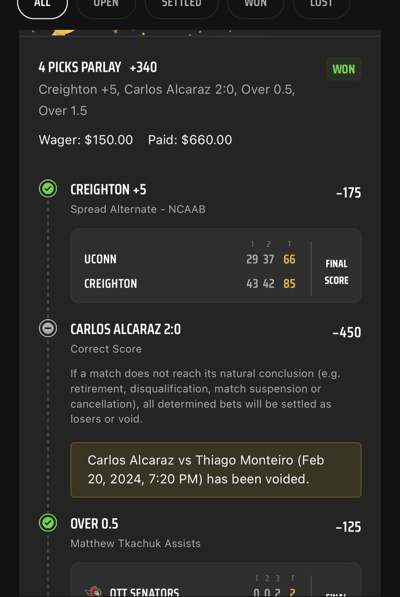 RizzProp's tweet image. 2/20/24 Recap Part 2!

Part 2: +2.5u

Total on the day: +26.5u

Almost a clean sweep with the only losing slip posted below… Would’ve been filthy