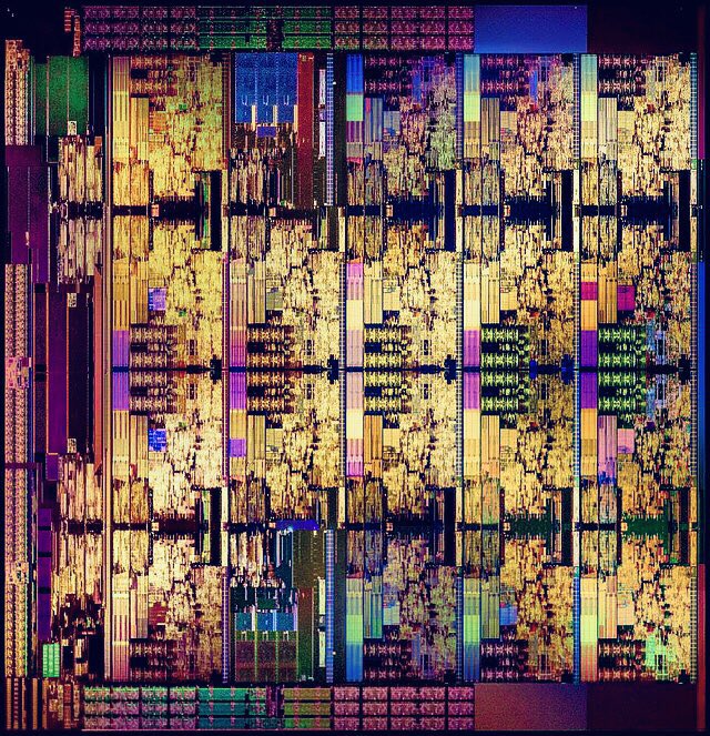 microscopic image of a microprocessor