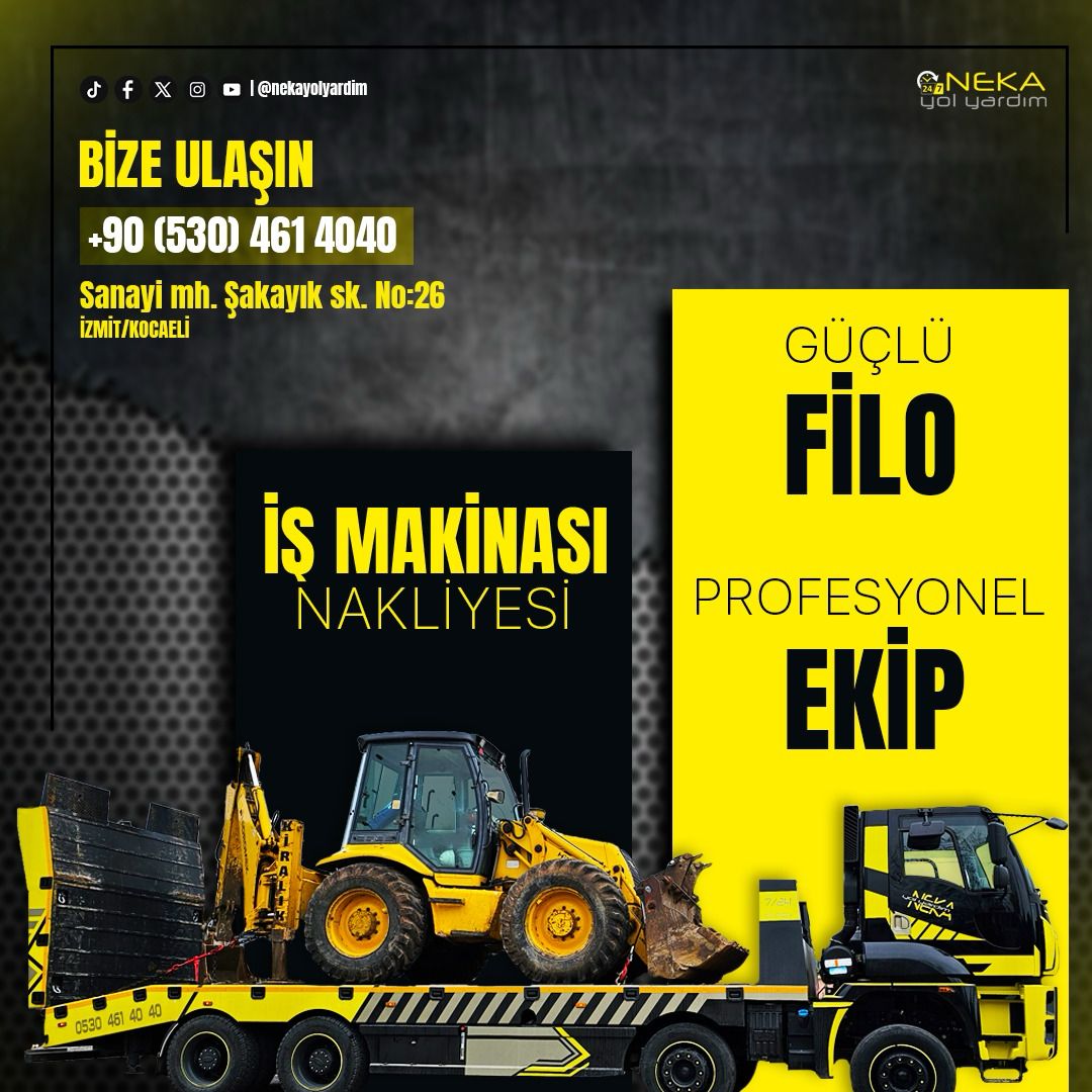 İŞ MAKİNASI NAKLİYESİ | Neka yol yardım'ı arayın;

☎+90 (530) 461 4040
📍Sanayi mh. Şakayık ak. No:26 İZMİT/KOCAELİ
 #araç #hizmet #nakliyesi #nekayolyardım #otobüs #işmakinası