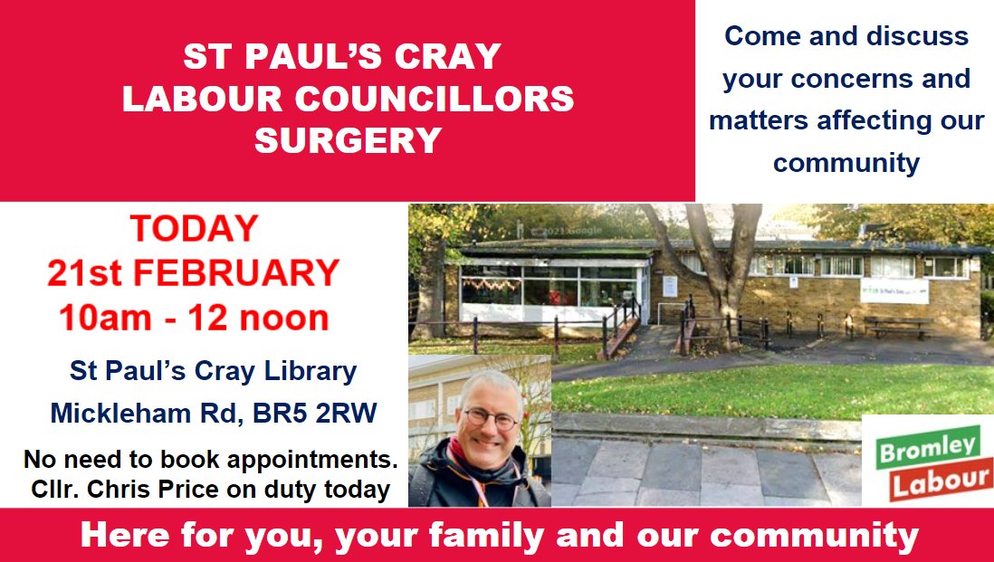 Please feel free to come along and discuss local issues and concerns.